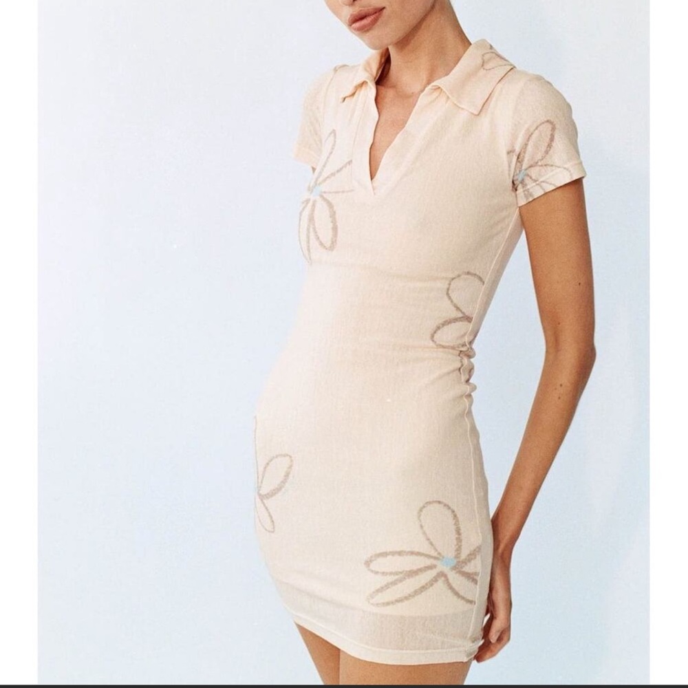 With Jean Pip Dress in Chalk and Flowers